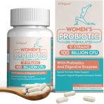 Probiotics for Women 100 Billion CFU - Probiotics Prebiotics with 7 Digestive Enzymes to Support Digestive Vaginal & Immune Health Nutrient Absorption Supplement | 30-Day Supply