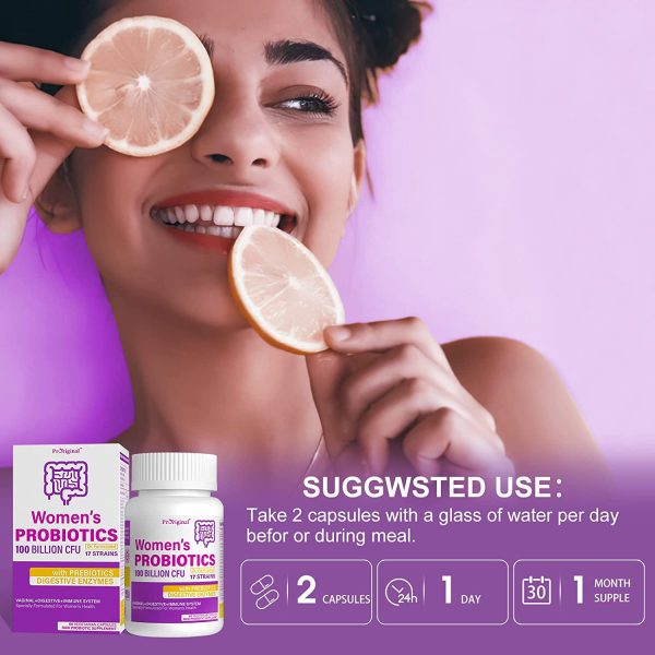 Probiotics for Women - Probiotics for Women Digestive Health, Organic Prebiotics and Probiotics for Women, Acidophilus Probiotics, Raw Probiotics Ultimate Care 100 Billion, 30-Day Supply - Image 6