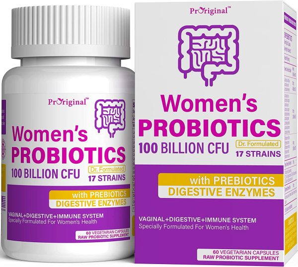 Probiotics for Women - Probiotics for Women Digestive Health, Organic Prebiotics and Probiotics for Women, Acidophilus Probiotics, Raw Probiotics Ultimate Care 100 Billion, 30-Day Supply
